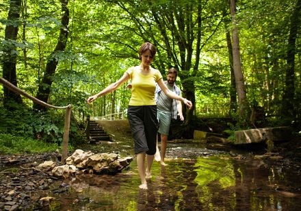People on a barefoot path