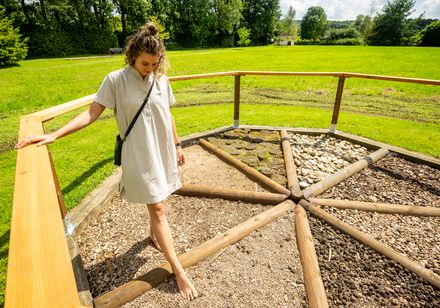 Woman on barefoot path in Bad Holzhausen